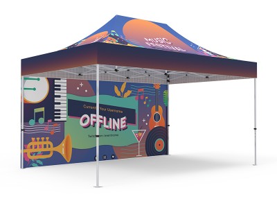 Pop-up Tent 10x15ft with Double-Sided Full Backwall Pop-up Tent 10x15ft with Double-Sided Full Backwall