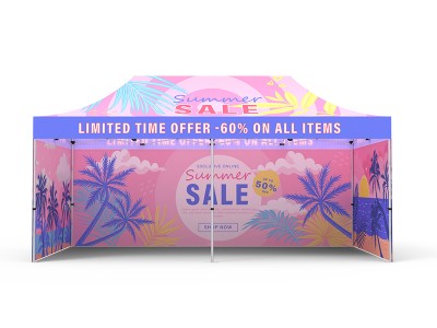 Pop-up Tent 10x20ft with Double-sided Full Backwall & 2x Double-sided Full Side Panel Pop-up Tent 10x20ft with Double-sided Full Backwall & 2x Double-sided Full Side Panel