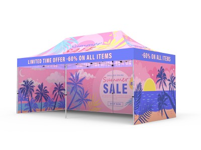 Pop-up Tent 10x20ft with Double-sided Full Backwall & 2x Double-sided Full Side Panel Pop-up Tent 10x20ft with Double-sided Full Backwall & 2x Double-sided Full Side Panel