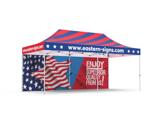 Pop-up Tent 10x20ft with Single-sided Full Backwall Pop-up Tent 10x20ft with Single-sided Full Backwall