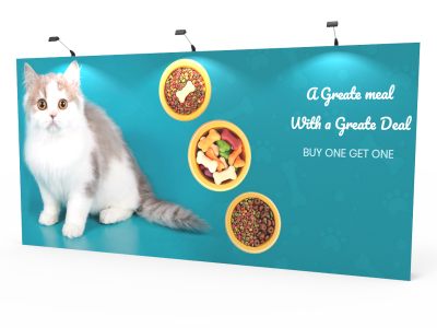 15ft Straight Expanding pop up display stand with front graphic printing