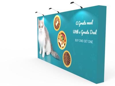 15ft Straight Expanding pop up display stand with front graphic printing