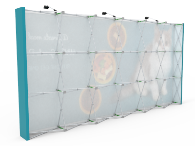 15ft Straight Expanding pop up display stand with front graphic printing