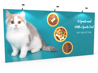 15ft Straight Expanding pop up display stand with front graphic printing