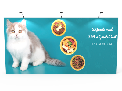 15ft Straight Expanding pop up display stand with front graphic printing