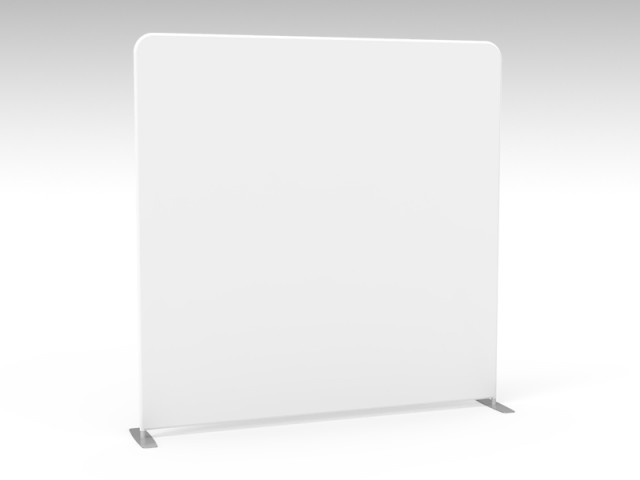 8ft straight tension fabric backdrop with Both sides White Fabric banner