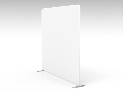 8ft straight tension fabric backdrop with Both sides White Fabric banner