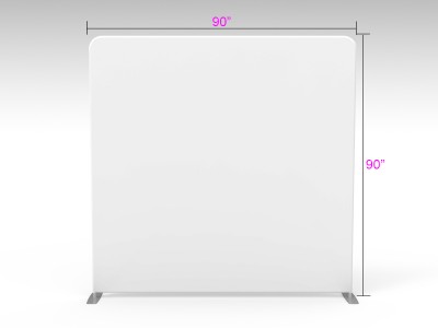 8ft straight tension fabric backdrop with Both sides White Fabric banner