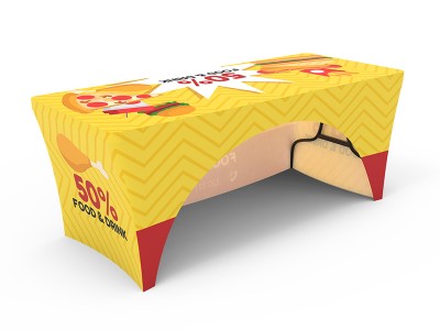 6ft Stretch Fit Branded printed Table Cover with open back