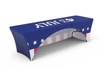 8ft Stretch Fit Branded Printing Table Cover with Open Back 8ft Stretch Fit Branded Printing Table Cover with Open Back