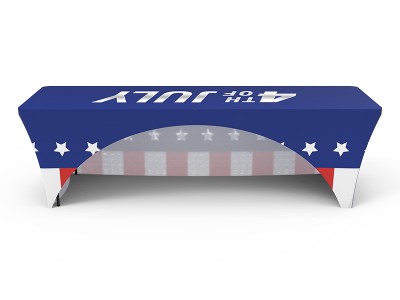 8ft Stretch Fit Branded Printing Table Cover with Open Back 8ft Stretch Fit Branded Printing Table Cover with Open Back