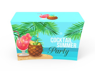 4ft Stretch Fit Branded Printing Table Cover with Zippered Back