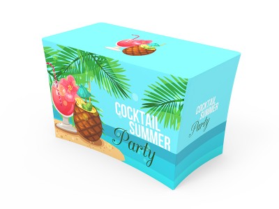 4ft Stretch Fit Branded Printing Table Cover with Zippered Back