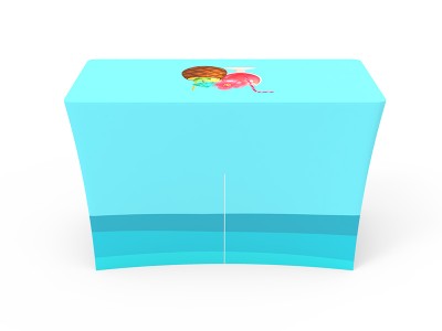4ft Stretch Fit Branded Printing Table Cover with Zippered Back