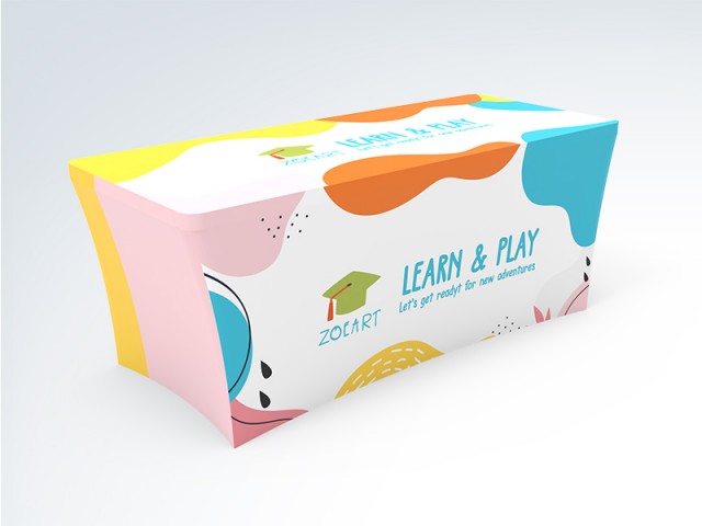 6ft Stretch Fit Branded Printing Table Cover with Zippered Back