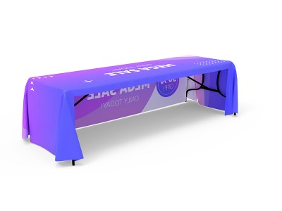 8ft Loose Fit Braned Printing 3 sides Table Throw 8ft Loose Fit Braned Printing 3 sides Table Throw