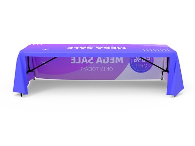 8ft Loose Fit Braned Printing 3 sides Table Throw 8ft Loose Fit Braned Printing 3 sides Table Throw