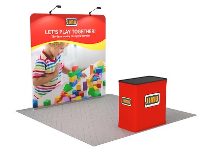 Custom Branded Straight 8ft trade show display kit 01