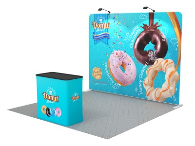 Custom Branded Straight 10ft trade show display kit 02 Custom Branded Straight 10ft trade show display kit 02